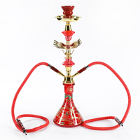 Pipe à eau en verre en forme d'aigle de taille moyenne, ensemble complet d'accessoires créatifs pour chicha arabe à double tube