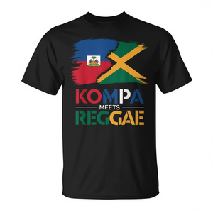 Camiseta Kompa Meets Reggae para Adultos, Unisex, Cuello Redondo, Manga Corta, Impresión Digital, Promocional - Product Image 2