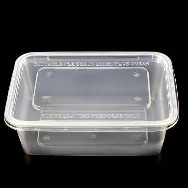 500ML Microwave Clear Disposable PP Plastic Food Container
