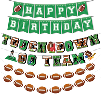 Articles de fête sur le thème du rugby, fête d'anniversaire sur le thème du football américain, ensemble de vaisselle jetable, nappes, décorations