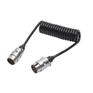 European Style 7 Pin Spiral Connector EC1726 3m Trailer Caravan <b>Plug</b> <b>Adapter</b> Zinc Alloy <b>Plug</b> In Connection - Product Image 1