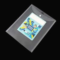 Papeterie PP transparente pour dossiers A4, 2018, couverture en plastique avec bouton