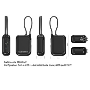 Mini Powerbank fin, <span class=keywords><strong>capacité</strong></span> 10000 mAh, avec deux câbles de charge intégrés, prend en charge la charge rapide, <span class=keywords><strong>batterie</strong></span> <span class=keywords><strong>externe</strong></span> pour téléphone portable 22,5 W - Product Image 6