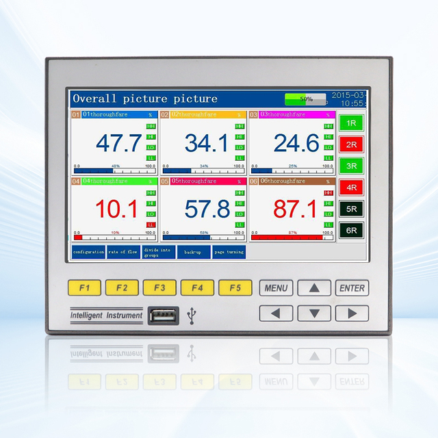 16-channel Real-time Paperless Recorder Multichannel Data Logger Modbus RTU Rs485 4-20mA 0-5V Analog Signal Recorder