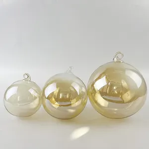 Mão soprado ouro champanhe pendurado vidro baubles bola MH-12910