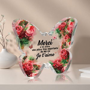 Butterfly Shaped Transparent Acrylic Plaque Holiday Thanksgiving Birthday <b>Memorial</b> <b>Gift</b> For Women Friend - Product Image 1