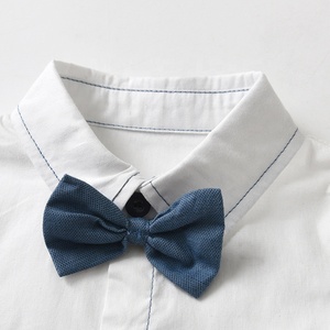 Ensemble 2 pièces pour bébés garçons, chemise à manches longues avec nœud papillon, <span class=keywords><strong>pantalon</strong></span> long uni, <span class=keywords><strong>tenue</strong></span> formelle pour le printemps et l'automne - Product Image 2