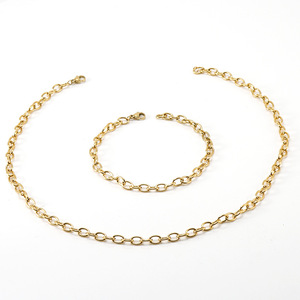 Zogxin O-Shaped Chain Necklace 304 Stainless Steel Gold Plated Unisex Fashion Jewelry Gift Chain - Product Image 2