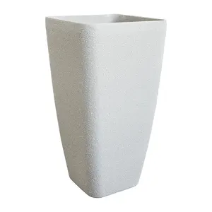 Tall Garden Planters Wholesale Outdoor Indoor Garden Decor Plastic Square Large Plant Pot Tall Angled Planters