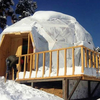 Tenda Domo Geodesik Transparan Kain PVC 4 Musim untuk Glamping Mewah, Hotel Mewah, Tenda Domo Geodesik