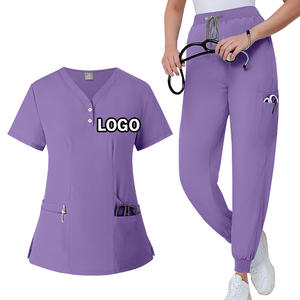 Conjuntos de Uniformes Médicos para Mujer con Logo Personalizado, de Secado Rápido, Camisola y Pantalones Tipo Jogger para Hospital, Enfermería, Dental y Doctora - Product Image 6