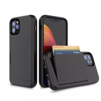 Étui portefeuille 3-en-1 avec porte-cartes, béquille et protection antichoc hybride TPU PC pour iPhone 17 Pro Max 16 15 14