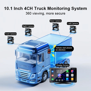 Sistema di Telecamera di Retromarcia con <span class=keywords><strong>Radio</strong></span> FM Wireless, CarPlay iOS, Android Auto, Schermo Touch da 10.1'', DVR 4CH 1080P per Camion, Rimorchi, Camper, RV - Product Image 5