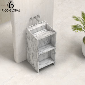 อ่างล้างหน้าแบบตั้งพื้นหินธรรมชาติทันสมัย ขนาดสั่งทำได้ ราคาขายส่งสำหรับห้องน้ำ - Product Image 3