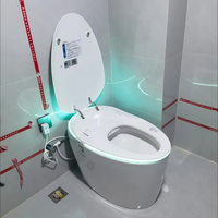 Couvercle de siège de toilette intelligent, toilette carrée à fonctionnement automatique, chasse d'eau poreuse super tourbillonnante, toilette intelligente monobloc