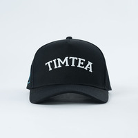 Casquettes structurées personnalisées noires avec broderie 3D, casquettes à 5 panneaux, 100% coton, casquettes snapback