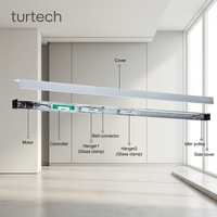 Système de porte coulissante automatique Turtech CASA3 80KGS AC Motor AC 110V pour la maison moderne, la maison et le bureau, en alliage d'aluminium