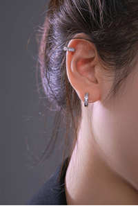 Pendientes de Aro de Plata de Ley 925 con Baño de Rodio, Estilo Coreano de Lujo, Diseño Exclusivo para Mujer, Accesorios para Orejas Perforadas - Product Image 4