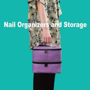 Organizador de Esmalte de Uñas con Capacidad para 90 Botellas (15ml/0.5fl.Oz) y Lámpara de Uñas, Estuche Organizador de Tres Niveles para Suministros de Uñas - Product Image 6