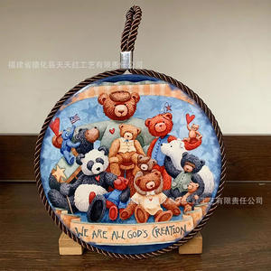 Tapete de Cocina de Cerámica Tian Tian Hong, Redondo, con Estampado de Animales de Dibujos Animados, Aislante del Calor, Resistente al Aceite, para Platos y Tazones, Hecho en China - Product Image 1