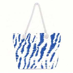 Sacs à main pour femmes avec imprimé tendance, poignée en corde de coton, sac fourre-tout en toile de jute, sac de plage - Product Image 1