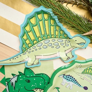 Assiettes et serviettes en papier jetables sur le thème du dinosaure vert DAMAI pour fête d'anniversaire d'enfant - Product Image 6