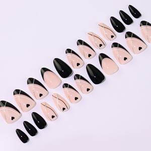 AIERFEI <span class=keywords><strong>Faux</strong></span> <span class=keywords><strong>Ongles</strong></span> Brillants Style French Manucure 24 Pièces <span class=keywords><strong>Courts</strong></span> Amande Rayés à Coller <span class=keywords><strong>Ongles</strong></span> Artificiels Vente en Gros - Product Image 6