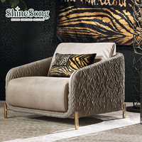 Fauteuil d'appoint moderne de luxe en tissu, chaise longue design pour salon, mobilier de villa et de maison