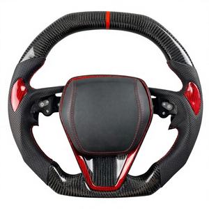 Volant en cuir et fibre de carbone avec boutons pour <span class=keywords><strong>Toyota</strong></span> Corolla Camry Xse Se 9ème génération <span class=keywords><strong>hybride</strong></span> 2018 <span class=keywords><strong>2021</strong></span> 2022 2023 2024 2025 2026 - Product Image 3