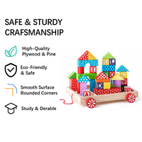 Jouet à tirer Alphabet en blocs de construction durables pour tout-petits, aide à la marche Montessori, cadeau, logo personnalisé OEM ANNA & BECK 3+