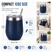 Mug à café isotherme en acier inoxydable à double paroi de 12 oz, forme d'œuf, gobelet à vin, tasse de voyage avec couvercle pour le camping