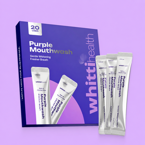 Bain de bouche blanchissant OEM en sachet, couleur violette, correction des taches, rafraîchisseur d'haleine, soin buccal, format voyage portable - Product Image 1