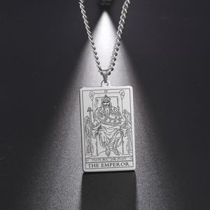 Edelstahl Cassic <span class=keywords><strong>Tarot</strong></span> Anhänger Halskette Major Cigano Fortune Telling Halskette Stern/Mond/Tod Symbol Anhänger Zubehör - Product Image 2