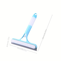 Nettoyeur de vitres et de portes 3-en-1 avec raclette et chiffon microfibre amovible – Nettoyeur de salle de bain robuste en plastique