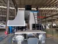 Bateau de pêche ponton double pont en aluminium de luxe, fabriqué directement par le fabricant, avec toboggan