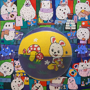 บาสเก็ตบอลยางการ์ตูนขนาดเล็กเบอร์ 3 สำหรับเล่นในร่ม ขายส่ง - Product Image 2