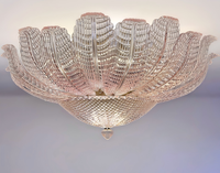 Plafonnier 1ST DIBS en verre de Murano rose, motif fleurs, style Mid-Century Modern, pour chambre à coucher (luminaire suspendu ou encastré)