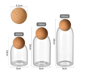 Inovasi baru Harga bagus kaleng dapur kaca stoples penyimpanan kaca <span class=keywords><strong>Cork</strong></span> untuk penyimpanan kopi teh gula - Product Image 4