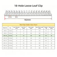 Mécanisme de reliure à anneaux argenté 18 trous, diamètre intérieur 15 mm, base noire, clip métallique pour agenda personnel et classeur de budget DIY - Prix fabricant
