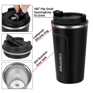 BPA Free 12oz/16oz Insulated Stainless Steel Coffee Tumbler Double Walled Vacuum Insulated LED Temperature Display Leak-Proof - Product Image 2