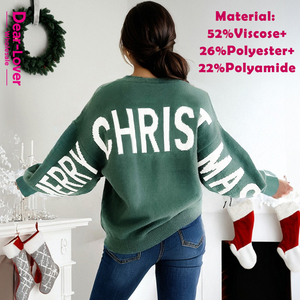 Maglione <span class=keywords><strong>Oversize</strong></span> da <span class=keywords><strong>Donna</strong></span> Dear-Lover, Vendita all'Ingrosso, Boutique, Motivo Grafico in Ciniglia, Spalle Scoperte, per San Valentino e Festività - Product Image 6
