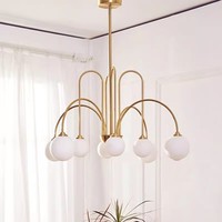 Haute qualité personnalisé moderne nordique or noir rouge éclairage lustre intérieur décoratif globe en verre