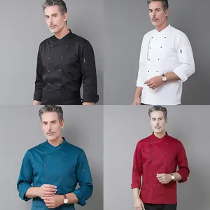 4 Seasons High-End Catering Workwear Long-Sleeve Cotton Uniform For Western Kitchen Hotel Restaurant Chef Uniform Bar Staff