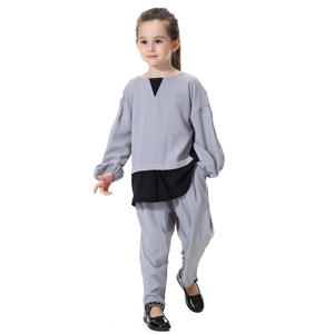 Bambini 2 pezzi manica lunga arabo turchia bambine camicia lunga pantaloni Set abbigliamento islamico abito modesto musulmano - Product Image 2