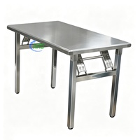 Table de travail de cuisine moderne, table de restaurant, table de mariage, table de conférence, table de banquet, table de pique-nique extérieure, table à manger pliante en acier inoxydable