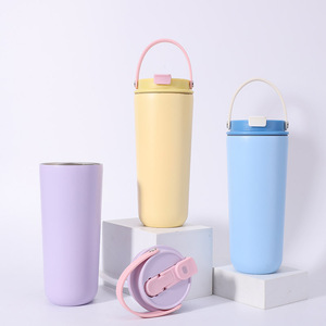 Ngoài trời di động tùy chỉnh 620ml đôi tường chân không Nhiệt Cốc cà phê thép không gỉ cách điện du lịch Tumbler với xử lý/rơm - Product Image 2