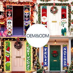 Pancarta Personalizable para Puerta Navideña, OEM/ODM, Letrero de Bienvenida para Navidad, Halloween, Decoración para el Hogar, Fiestas y Exteriores - Product Image 1