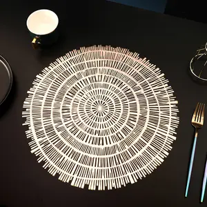 Indian Sun Round Shape PVC Placemats Vinyl Pressed Heat Resistant Table Mats Placemat Party Decoration