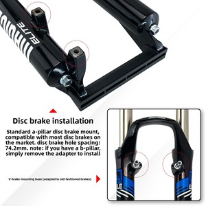 Vélo de montagne de <span class=keywords><strong>26</strong></span> <span class=keywords><strong>pouces</strong></span> en alliage d'aluminium avec suspension avant, frein à disque/v-brake double usage, amortisseur, tube de direction de 28,6 <span class=keywords><strong>mm</strong></span>, <span class=keywords><strong>fourche</strong></span> - Product Image 5