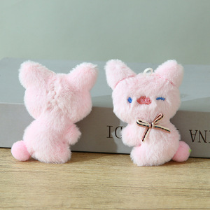 Dessin animé peluche grinçant <span class=keywords><strong>Panda</strong></span> broche mignon bricolage vêtements accessoires léger porte-clés sac pendentif avec cochon et lapin - Product Image 6